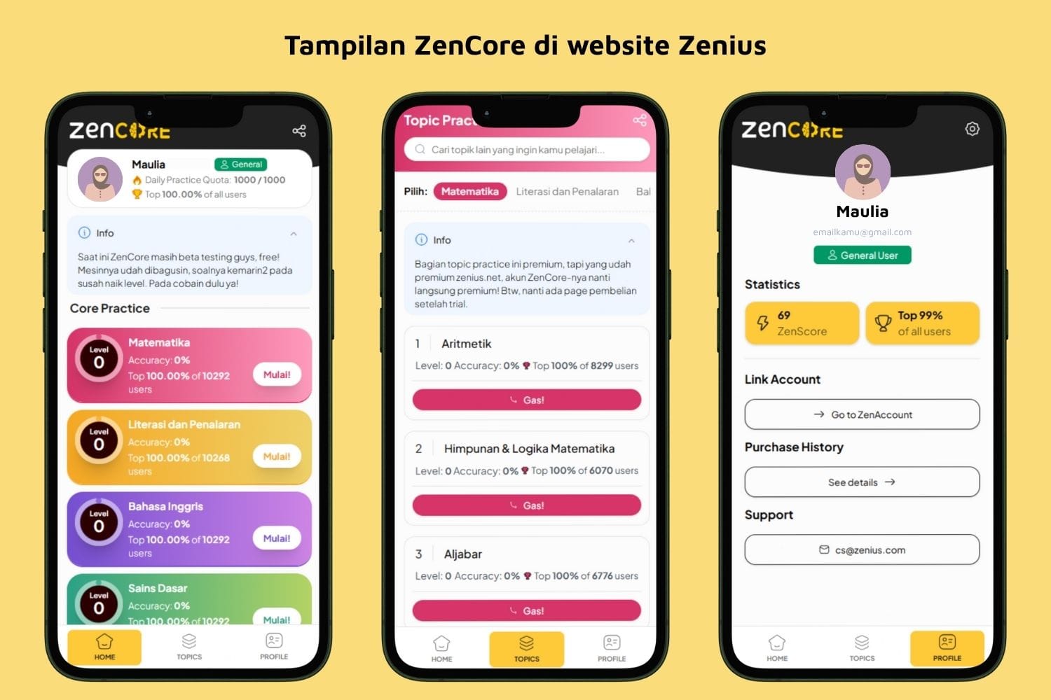 Mockup ZenCore Zenius