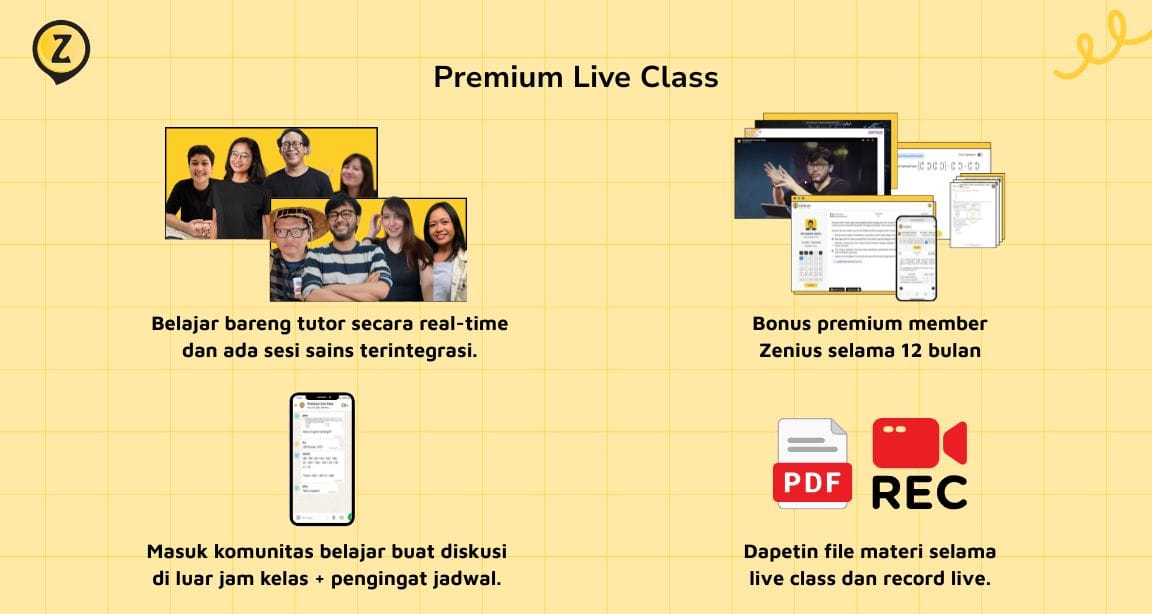 fitur berlangganan premium live class zenius