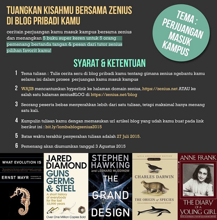 Mau cerita perjuangan lo masuk kampus? Ikutan lomba blog zenius yuk!